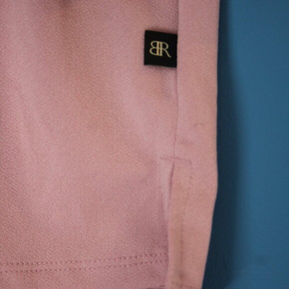 Banana Republic Pink V-Neck Dress Shirt with 3/4 Length Sleeves Medium - Picture 6 of 12